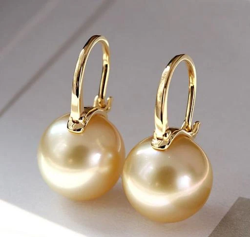 MaterialPearl cream  golden White Pearl Earrings For Women