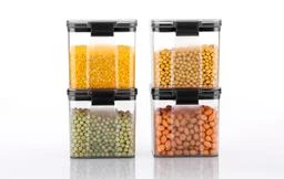 Buy 12 X LARGE GLASS JARS Plastic Lid 1100ml Food Storage Container  Canisters Jar Canister With Plastic Lid Kitchen Canisters Pantry Cookie  Jars Online in India 