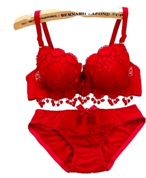 Bridal and Honeymoon Bra and Panty Set - Red