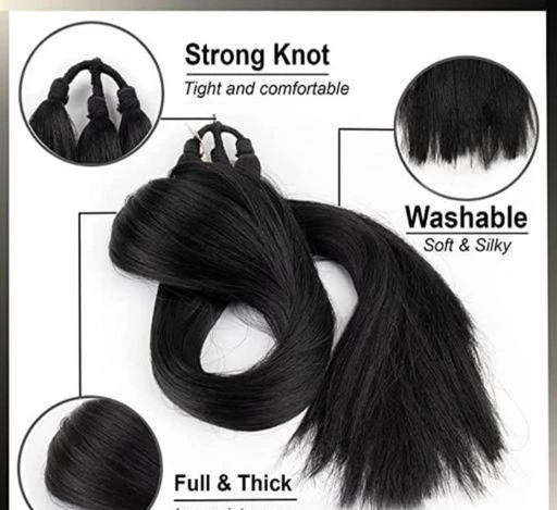  - 1pcs Plain Choti Black Heavy 100grm Hairstyle Synthetic Hair