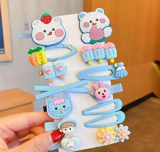 Buy 7 pcs Sky Blue Korean Style Barrettes Womens Hairpin Hair Accessories  1 Card Set at eChoice India