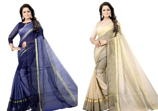 Checkout this latest Sarees
Product Name: *Attractive Chanderi Printed Women's Saree (Pack Of 2)*
Saree Fabric: Chanderi Cotton
Blouse Fabric: Chanderi Cotton
Pattern: Woven Design
Net Quantity (N): Pack of 2
Sizes: 
Free Size
Country of Origin: India
Easy Returns Available In Case Of Any Issue


SKU: PO2_Rustam_NavuBlue&Chikoo 
Supplier Name: KANOODA prints

Code: 563-1887271-348

Catalog Name: Eeshani Striped Chanderi Sarees
CatalogID_248787
M03-C02-SC1004