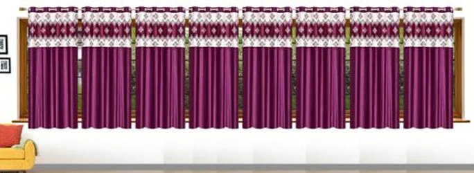 Checkout this latest Curtains_2000-3000
Product Name: *Stella Creations Abstract Patch Design wine Window Polyester Curtains 5 Feet ( Set of 8)*
Material: Polyester
Print or Pattern Type: 3d Printed
Length: Window
Multipack: 8
Sizes:5 Feet (Length Size: 5 ft, Width Size: 4 ft) 
Country of Origin: India
Easy Returns Available In Case Of Any Issue


Catalog Rating: ★3.9 (62)

Catalog Name: Gorgeous Attractive Polyester Curtains
CatalogID_3863707
C54-SC1116
Code: 3531-18878188-9982