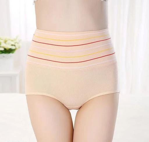 Plus Size L-4XL High Waist Cotton Panties Women Tummy Control