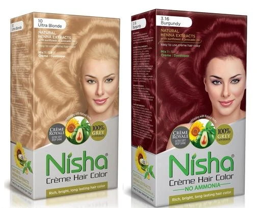  - Nisha Cream Hair Color Rich Bright Long Lasting Hair Colouring  For