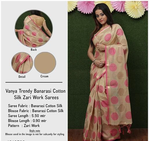 Checkout this latest Sarees
Product Name: *Stylish Banarasi Cotton Silk Zari Work Saree*
Saree Fabric: Cotton Silk
Blouse: Running Blouse
Blouse Fabric: Cotton
Pattern: Woven Design
Net Quantity (N): Pack of 10
Sizes: 
Free Size
Country of Origin: India
Easy Returns Available In Case Of Any Issue


SKU: gul6
Supplier Name: Tdb E-Tail

Code: 165-1916508-5181

Catalog Name: Vanya Zari Woven Banarasi Cotton Silk Sarees With Tassels And Latkans
CatalogID_252838
M03-C02-SC1004