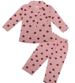 Open front collar night suit / Girls Nightwear / Night Suit for