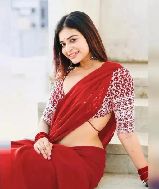 Red Solid Saree Blouse