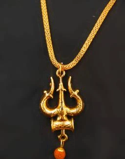 Mahakal Locket For Boy's & Girls Trident Mahakal Necklace With Chain  Religious Spiritual Jewelry Set
