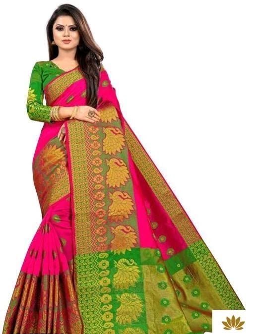 Checkout this latest Sarees
Product Name: *jacqurd cotton based saree*
Saree Fabric: Jacquard
Blouse: Separate Blouse Piece
Blouse Fabric: Jacquard
Pattern: Zari Woven
Blouse Pattern: Same as Border
Multipack: Single
Sizes: 
Free Size (Saree Length Size: 5.5 m, Blouse Length Size: 0.8 m) 
Country of Origin: India
Easy Returns Available In Case Of Any Issue


SKU: jacqurd mor pink
Supplier Name: AKSHAR CREATION

Code: 674-19575892-5931

Catalog Name: Abhisarika Sensational Sarees
CatalogID_4040792
M03-C02-SC1004