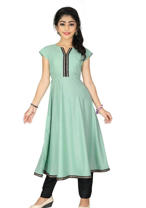 Buy Stylobug Girls Green Cotton Kurti With Payjama (7 Years-8 Years) Online  at Best Prices in India - JioMart.