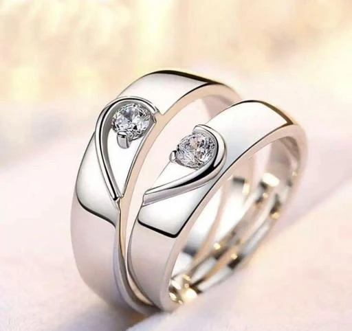 Buy Adjustable Couple Rings for lovers in Silver valentine gift