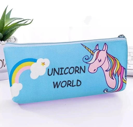 UNICORN BIG PENCIL POUCHES WITH MULTIPOCKETED. ZIPPER CLOSER HARD