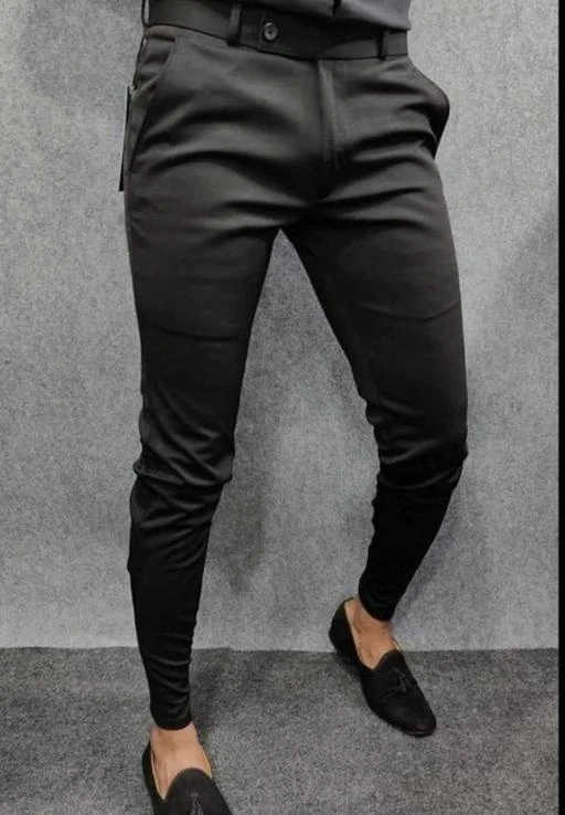 fcityin  Trending Black Lycra Pant  Designer Modern Men Trousers