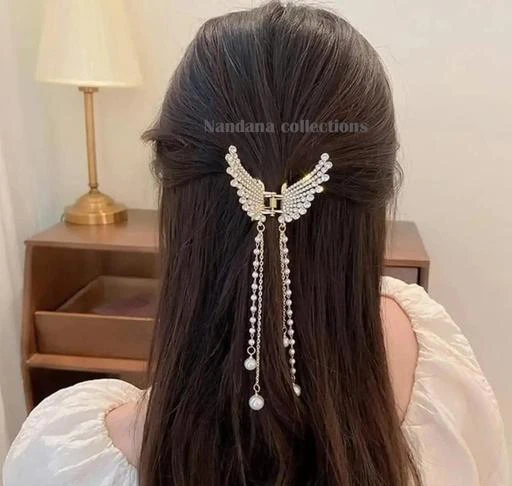  - 1 Pc Pearl And Stones Hair Clips For Women Stone Accessories For