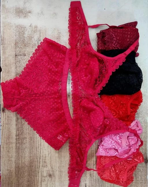 Sexy Bra Panty Set Fancy Net Bra Panty Set See Through Embroidered Bra –