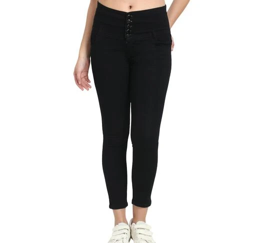 Checkout this latest Jeans
Product Name: *Black, 5 Button, Womens High Waist Fitted Fit, Silky Denim Stretchable Jeans*
Fabric: Denim
Net Quantity (N): 1
Sizes:
26, 28 (Waist Size: 28 in, Length Size: 39 in) 
30 (Waist Size: 30 in, Length Size: 39 in) 
32 (Waist Size: 32 in, Length Size: 39 in) 
34 (Waist Size: 34 in, Length Size: 39 in) 
Country of Origin: India
Easy Returns Available In Case Of Any Issue


SKU: A(N)U-B1215 (5 Button)
Supplier Name: Anukriti Enterprises

Code: 284-19979295-7551

Catalog Name: Classy Fashionista Women Jeans
CatalogID_4142463
M04-C08-SC1032
