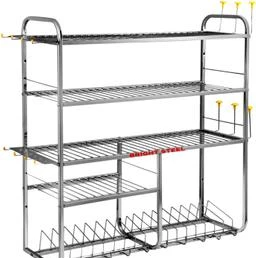 BRIGHT STEEL Stainless steel 5 Self 31 x 30 Inches Kitchen Dish Rack /  Plate Cutlery Stand /