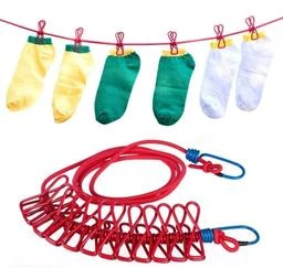 Cloth Line For Drying clothes, Nylon Braided Cotton Rope, 20 Mtr, Pack of  2, Assorted color