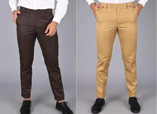 Best Mens Cotton NarrowBottom Stretchable Dress Pants Chinos Pack of 3  Online  Kayazar