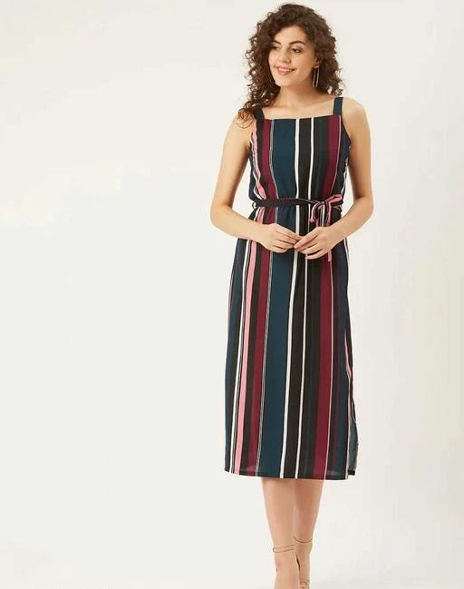 Checkout this latest Dresses
Product Name: *Women Teal Blue & Black Multi Striped A-Line Dress With Belt*
Fabric: Crepe
Sleeve Length: Sleeveless
Pattern: Printed
Multipack: 1
Sizes:
XS (Bust Size: 34 in, Length Size: 42 in) 
S (Bust Size: 36 in, Length Size: 42 in) 
M (Bust Size: 38 in, Length Size: 43 in) 
L (Bust Size: 40 in, Length Size: 43 in) 
XL (Bust Size: 42 in, Length Size: 44 in) 
XXL (Bust Size: 44 in, Length Size: 44 in) 
Country of Origin: India
Easy Returns Available In Case Of Any Issue


Catalog Rating: ★4.1 (95)

Catalog Name: Urbane Graceful Women Dresses
CatalogID_4355258
C79-SC1025
Code: 352-20794357-039