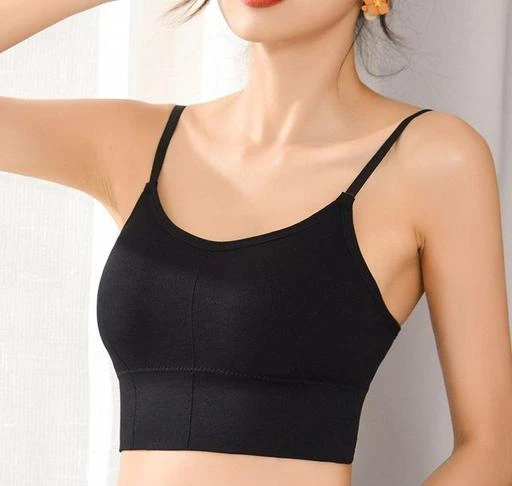 Women's Girl's Cotton Crop Top Lightly Padded bralette With (Removable  Pads) Camisole Bra (FREE SIZE 28-34)