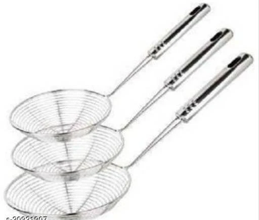 Checkout this latest Deep Fry Stainer
Product Name: *Deep Fry Stainer Made of 100% Stainless Steel For FRy Pakoda,Puri Etc Use in  Home ,Kitchen,Hotal Set of 3 Size L-B-H-16.5x5x36 Cm *
Material: Stainless Steel
Net Quantity (N): Pack of 3
Sizes: 
Free Size (Length Size: 5 in, Width Size: 5 in, Height Size: 12 in, Diameter Length Size: 5 in) 
Country of Origin: India
Easy Returns Available In Case Of Any Issue


SKU: set of 3 puri jhara no.1-2-3/200377
Supplier Name: Gayatri Traders

Code: 122-20921907-318

Catalog Name: Wonderful Deep Fry Stainer
CatalogID_4385755
M08-C23-SC1649
