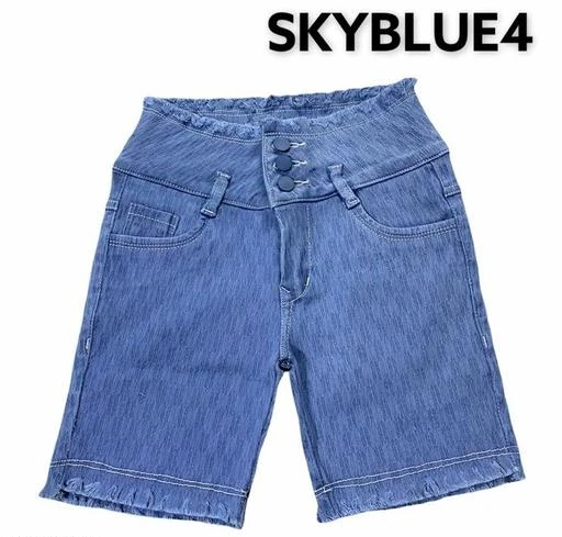 Checkout this latest Shorts
Product Name: *Gorgeous Feminine Women Shorts*
Fabric: Denim
Pattern: Solid
Net Quantity (N): 1
Sizes: 
28 (Waist Size: 28 in, Length Size: 15 in) 
30 (Waist Size: 30 in, Length Size: 15 in) 
32 (Waist Size: 32 in, Length Size: 15 in) 
34 (Waist Size: 34 in, Length Size: 15 in) 
Country of Origin: India
Easy Returns Available In Case Of Any Issue


SKU: 3-BUTTON SHORTS (4) SKYBLUE
Supplier Name: Angel FS

Code: 564-20977559-5811

Catalog Name: Gorgeous Trendy Women Shorts
CatalogID_4400848
M04-C08-SC1038