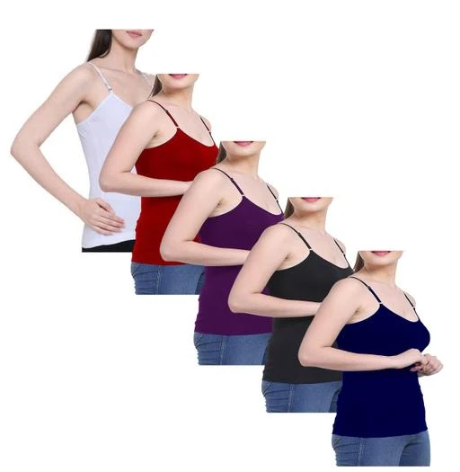 Women's Cotton Solid Camisole Bra Slips Pack Of 5