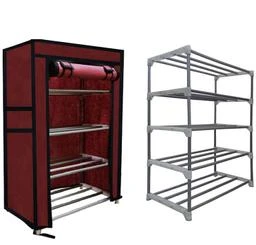 RAXON WORLD 6 Layer Heavy-Duty Shoe Rack Multipurpose Cabinet with  Non-Woven Fabric Cover 