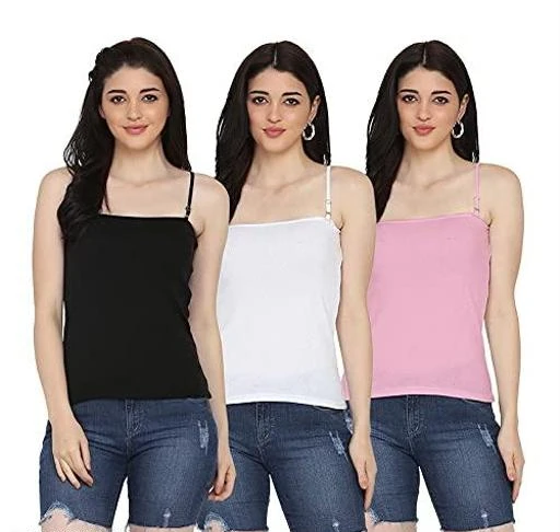 Comfy Women Cotton Fancy Camisole Slip (Pack Of 3