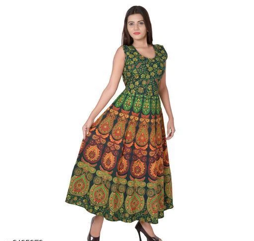 Checkout this latest Dresses
Product Name: *Women's Printed Green Cotton Dress*
Fabric: Cotton 
Sleeves: Sleeves Are Not Included 
Size: Up to  XL - 42 in ( Free Size )
Length: Up To 48 in
Type: Stitched
Description: It Has 1 Piece Of Women's Gown
Work : Printed
Easy Returns Available In Case Of Any Issue


Catalog Rating: ★3.9 (52)

Catalog Name: Navya Attractive Casual Cotton Women's Gown Vol 1
CatalogID_281754
C79-SC1289
Code: 203-2125979-027