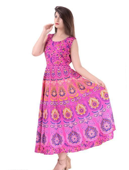 Checkout this latest Dresses
Product Name: *Women's Printed Pink Cotton Dress*
Fabric: Cotton 
Sleeves: Sleeves Are Not Included 
Size: Upto 42 in (Free Size)
Length: Up To 48 in
Type: Stitched
Description: It Has 1 Piece Of Women's Gown
Work : Printed
Country of Origin: India
Easy Returns Available In Case Of Any Issue


Catalog Rating: ★3.9 (19)

Catalog Name: Navya Attractive Casual Cotton Women's Gown Vol 4
CatalogID_281782
C79-SC1289
Code: 503-2126174-927