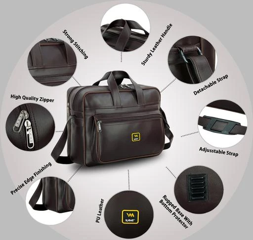 Liftible Brown Leather Office Bag - Buy Liftible Brown Leather Office Bag  Online at Low Price - Snapdeal
