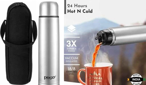 Checkout this latest Water Bottles
Product Name: *Hot & Cold 24 Hours Thermos Water Bottle Pexpo Flamingo Stainless Steel Double Wall Vacuum Insulated Flask- 500 ml With Bag, BPA Free, - Silver*
Material: Stainless Steel
Product Breadth: 4 Inch
Product Height: 4 Inch
Product Length: 9.5 Inch
Pack Of: Pack Of 1
Country of Origin: India
Easy Returns Available In Case Of Any Issue


Catalog Rating: ★3.9 (91)

Catalog Name: Designer Water Bottles
CatalogID_4526856
C197-SC2096
Code: 075-21437740-996