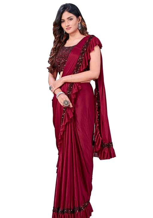 new design frill saree