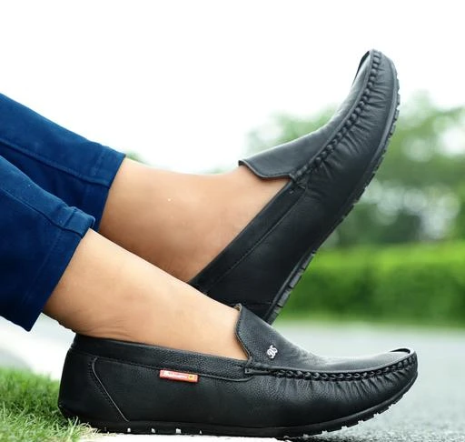 synthetic leather loafers