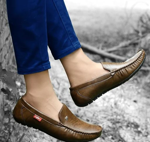 synthetic leather loafers