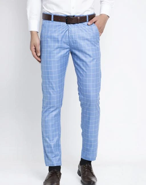 Reserved Trousers Store Outlet Sale - Slim fit checked trousers Mens Navy