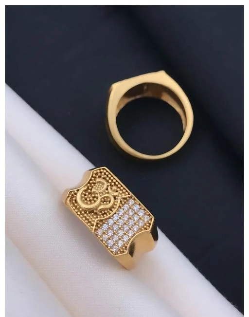 Fcity.In - Fancy Men Gold Brass Plated Gold Ring Pack1 / Elite Men Finger  Rings