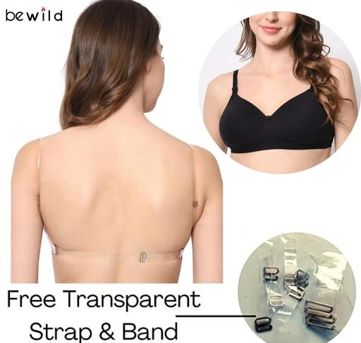 Bewild Full Coverage Padded Backless Transparent Strap Bra For Women And  Ladiescottoncasualtshirtseverydayregularbras
