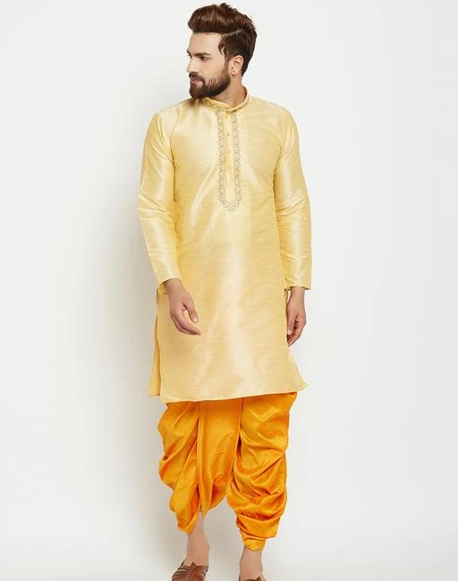 Checkout this latest Kurta Sets
Product Name: *Ethnic Silk Blend Men's Kurta Set*
Fabric: Kurta - Silk Blend  Dhoti - Silk Blend
Sleeves: Sleeves Are Included
Size : Kurta - 38 in  40 in  42 in  44 in (Refer Size Chart) Dhoti - 38 in  40 in  42 in  44 in (Refer Size Chart)
Length : Kurta - Refer Size Chart  Dhoti - Refer Size Chart
Type: Stitched
Description: It Has 1 Piece Of Men's Kurta With Dhoti
Pattern: Kurta - Solid Dhoti - Solid
Country of Origin: India
Easy Returns Available In Case Of Any Issue



Catalog Name: Fashionable Ethnic Silk Blend Men's Kurtas Sets Vol 1
CatalogID_292625
C66-SC1201
Code: 3311-2202404-1863