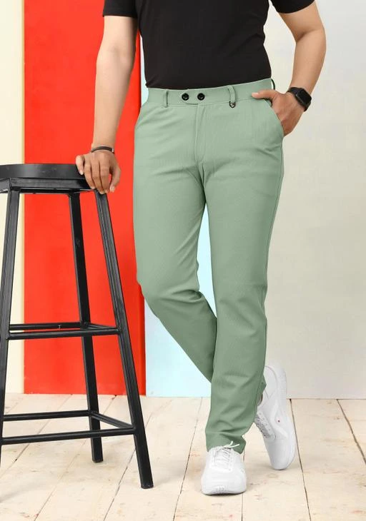 Formal Stretchable Pant with Expandable Waist for Men. Regular Fit,  Lightweight, Flat Front, Premium Lycra Fabric