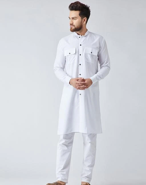 Checkout this latest Kurta Sets
Product Name: *Ethnic Fashionable Men's Trendy Kurtas Set*
Fabric: Kurta - Cotton Pyjama - Cotton 
Sleeves: Sleeves Are Included
Size: 38 in  40 in  42 in  44 in (Refer Size Chart For Details)
Length: Kurta - (Refer Size Chart)  Pyjama - (Refer Size Chart)
Type: Stitched
Description: It Has 1 Piece Of Men's Kurta With 1 Piece Of Pyjama 
Pattern : Kurta - Solid Pyjama - Solid
Country of Origin: India
Easy Returns Available In Case Of Any Issue



Catalog Name: Elegant Ethnic Fashionable Men's Trendy Kurtas Sets Vol 5
CatalogID_293287
C66-SC1201
Code: 3411-2207151-7623