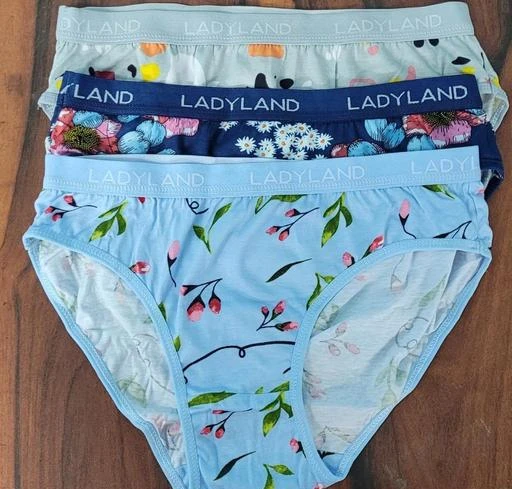  Ladyland Women Cotton Mid Waist Comfort Panty Briefs Hipster