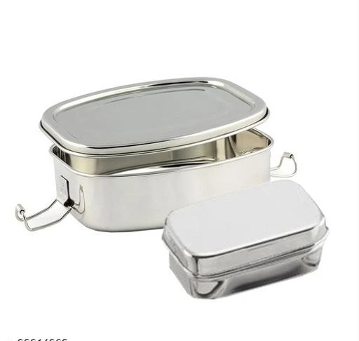 Checkout this latest Juicer Mixer Grinders
Product Name: *MUNAZZ Heavy Gauge Stainless Steel Lunch Box/School Lunch Box for Kids/School/ Office Lunch Box with Small Inner Container, - Rectangle Shape - Big (750 ML)*
Jar Material: Stainless Steel
Product Breadth: 14 Cm
Product Height: 5 Cm
Product Length: 17 Cm
Net Quantity (N): 1
Net Quantity (N): 1
This durable Lunch box is the perfect size to fit in your backpack or purse and durable enough to keep up with your busy lifestyle Damp foods like salad or pasta work great.
Country of Origin: India
Easy Returns Available In Case Of Any Issue


SKU: Lunch Box with Small Inner Container, - Rectangle Shape - Big (750 ML)
Supplier Name: Nazar Enterprises

Code: 396-22214863-0001

Catalog Name: MUNAZZ Fancy Kids Lunch Boxes
CatalogID_4745330
M08-C23-SC1671