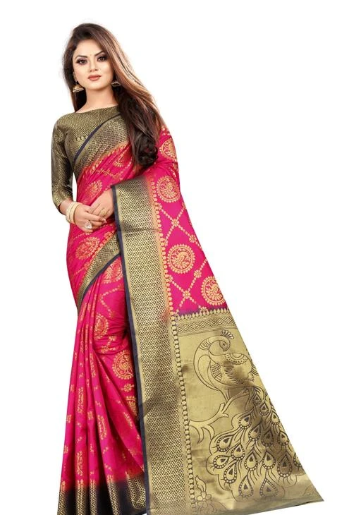 Checkout this latest Sarees
Product Name: *Woven Banarasi Cotton Silk Saree  (Multicolor)*
Saree Fabric: Banarasi Silk
Blouse: Running Blouse
Blouse Fabric: Banarasi Silk
Pattern: Self-Design
Blouse Pattern: Jacquard
Net Quantity (N): Single
please note slight color variation may be rise due to screen resolution.. Blouse Detal: 6.2 mtrs (5.4 mtrsSaree+ 0.8 mtrs Blouse attached at last of saree which customer has to cut it from the saree by themselves).
Sizes: 
Free Size (Saree Length Size: 5.5 m, Blouse Length Size: 0.8 m) 
Country of Origin: India
Easy Returns Available In Case Of Any Issue


SKU: KESAV GAJARI-NAVY BLUE
Supplier Name: PERFECT WEAR

Code: 498-22231416-9944

Catalog Name: Kashvi Drishya Sarees
CatalogID_4750059
M03-C02-SC1004