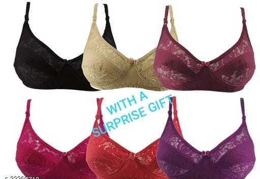 Checkout this latest Bra
Product Name: *Women Non Padded Everyday Bra*
Fabric: Net
Print or Pattern Type: Floral
Type: Everyday Bra
Wiring: Non Wired
Seam Style: Seamed
Net Quantity (N): 1
Sizes:
30B (Underbust Size: 28 in, Overbust Size: 31 in) 
32B (Underbust Size: 30 in, Overbust Size: 33 in) 
34B (Underbust Size: 32 in, Overbust Size: 35 in) 
36B (Underbust Size: 34 in, Overbust Size: 37 in) 
38B (Underbust Size: 36 in, Overbust Size: 39 in) 
40B (Underbust Size: 38 in, Overbust Size: 41 in) 
COMFORTABLE COTTON HOSIERY BRAS COMBO FOR LADIES WITH 3 ADJUSTABLE HOOKS.COLOURS MAY DIFFERENCE ACCORDING TO STOCK AVAILABLITY
Country of Origin: India
Easy Returns Available In Case Of Any Issue


SKU: KAJU NET COMBO
Supplier Name: GANESH ENTERPRISE

Code: 804-22260710-666

Catalog Name: Women's Floral Printed Bras
CatalogID_4760231
M04-C09-SC1041