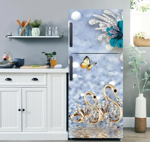 Pure White Minimalism Fridge Sticker Double Door Wrap Kitchen Wallpaper  Accessories Art Refrigerator Modern Wall Stickers