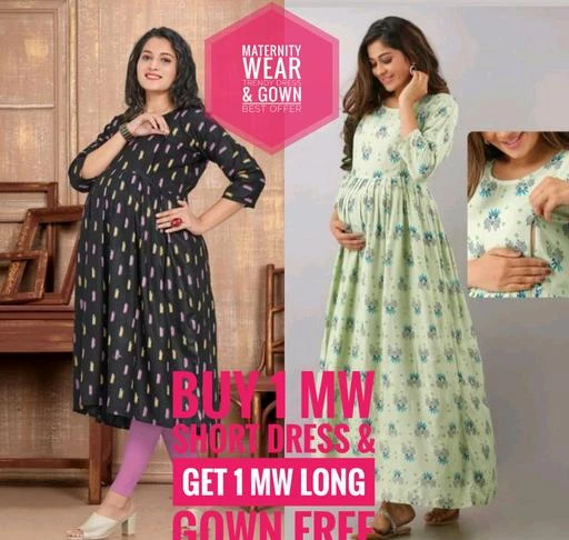 Checkout this latest Maternity Kurtis & Kurta Sets
Product Name: *Combo Of Maternity Wear Dress & Gown*
Fabric: Rayon
Bottom Type: Leggings
Sleeve Length: Three-Quarter Sleeves
Stitch Type: Stitched
Fit/ Shape: Maternity
Pattern: Printed
Combo of: Combo of 2
Sizes: 
M (Bust Size: 38 in, Waist Size: 38 in) 
L (Bust Size: 40 in, Waist Size: 40 in) 
XL (Bust Size: 42 in, Waist Size: 42 in) 
XXL (Bust Size: 44 in, Waist Size: 44 in) 
Country of Origin: India
Easy Returns Available In Case Of Any Issue


Catalog Rating: ★3.8 (11)

Catalog Name: fancy Kurtis
CatalogID_4792546
C0-SC2331
Code: 788-22400463-9991